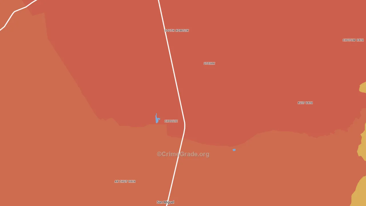 Choulic, AZ Map of Vandalism Rates