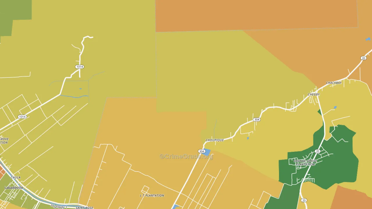 Choupique, LA Map of Vandalism Rates