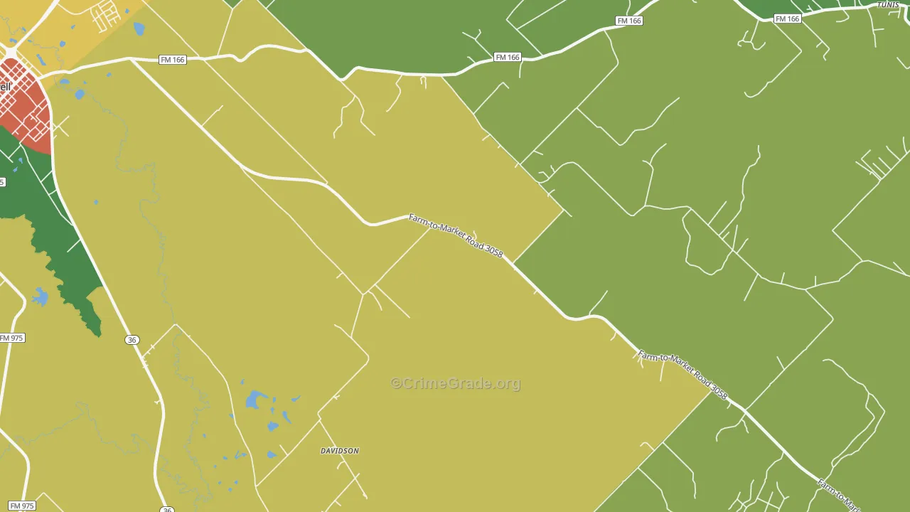 Chriesman, TX Map of Vandalism Rates