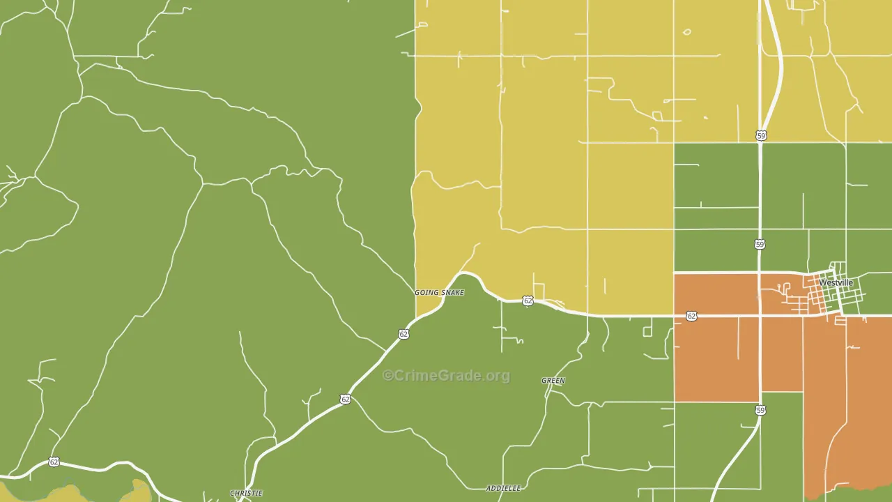 Christie, OK Map of Vandalism Rates
