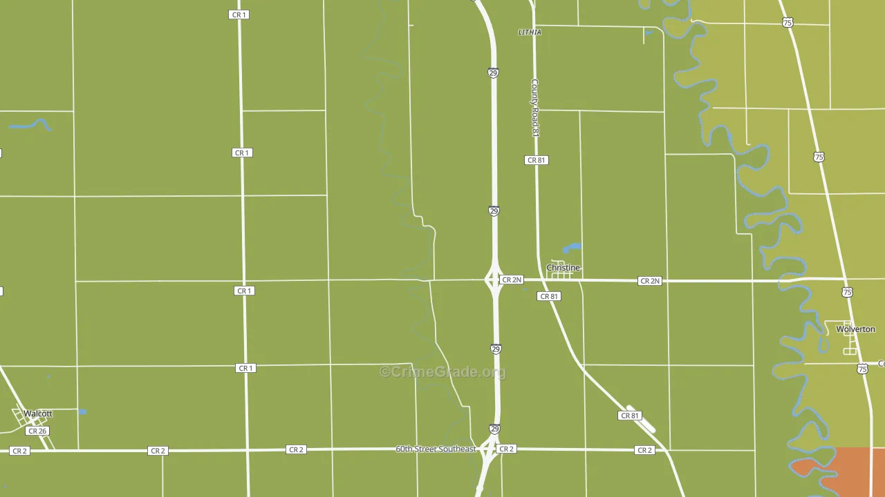 Christine, ND Map of Vandalism Rates