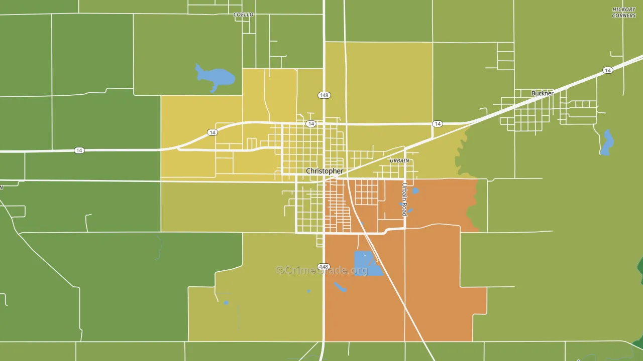 Christopher, IL Map of Vandalism Rates