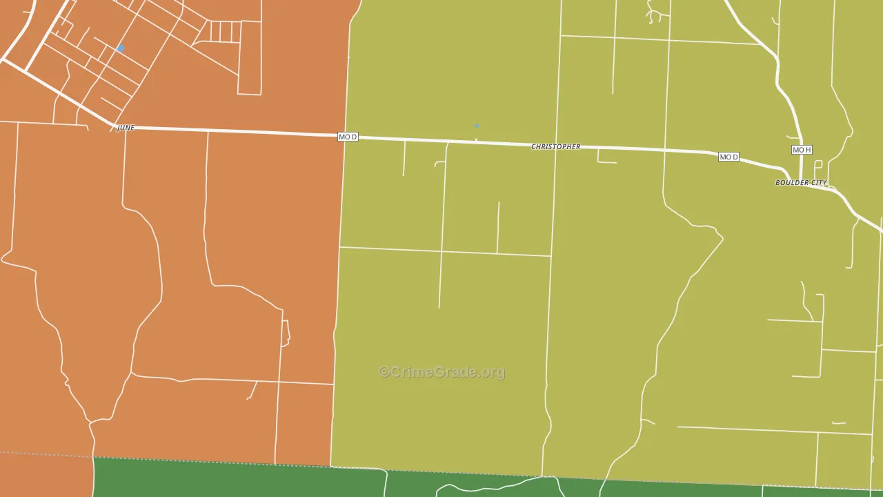 Christopher, MO Map of Vandalism Rates