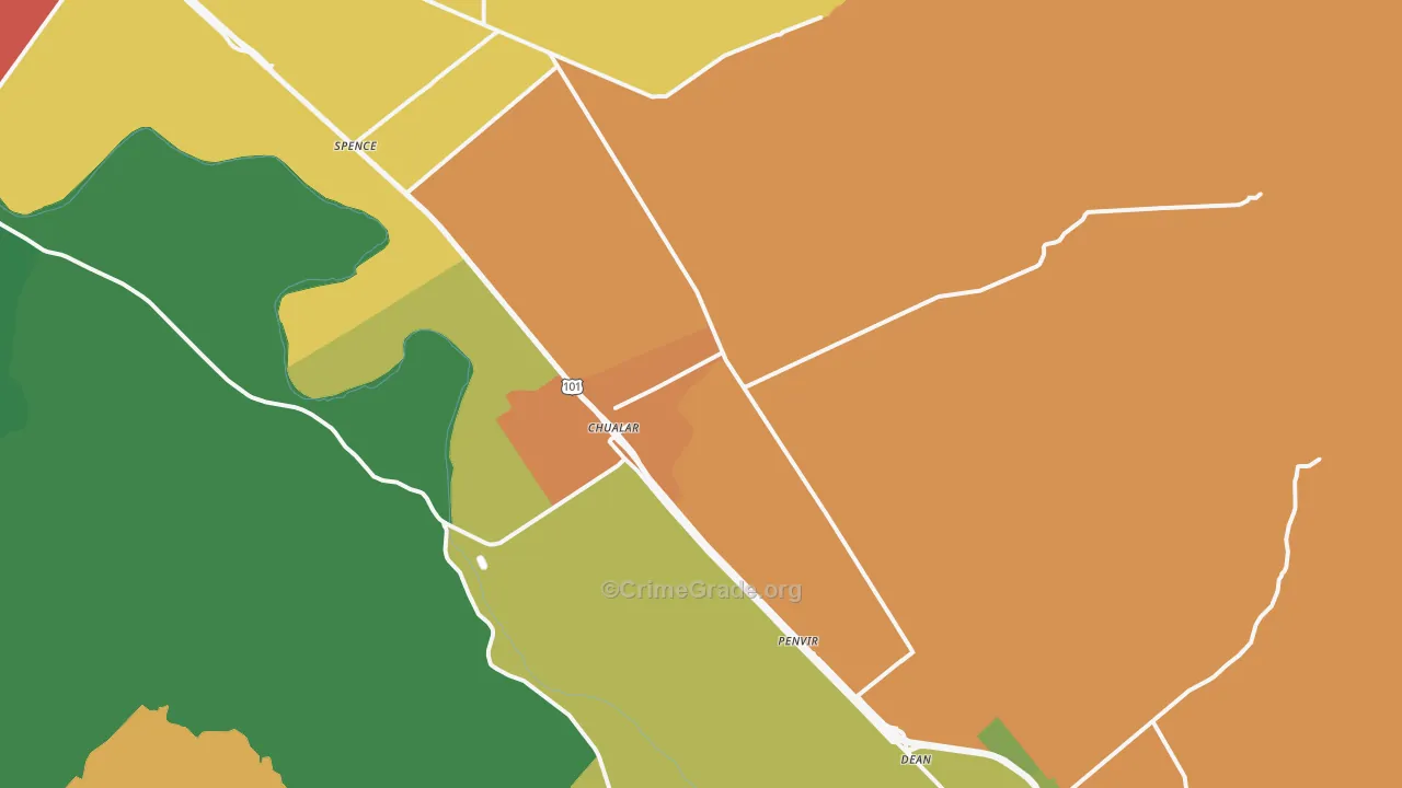 Chualar, CA Map of Vandalism Rates
