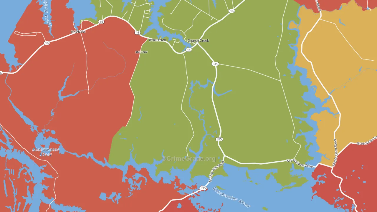 Church Creek, MD Map of Vandalism Rates