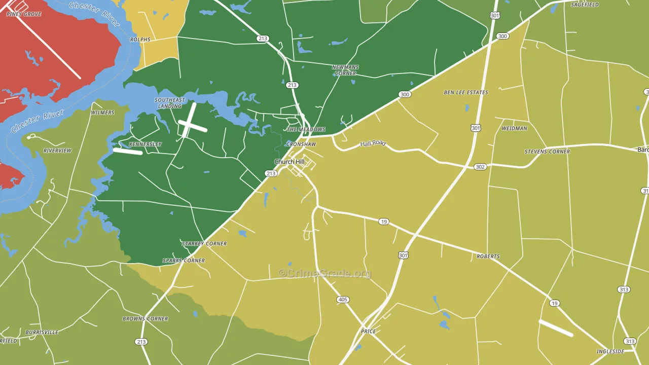 Church Hill, MD Map of Vandalism Rates