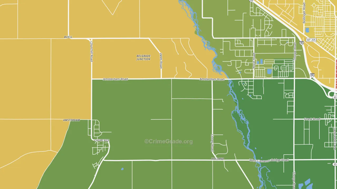 Church Hill, MT Map of Vandalism Rates