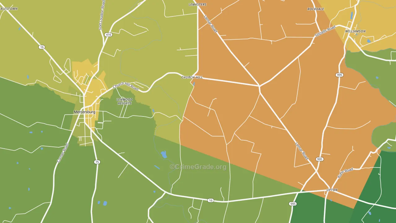 Church Hill, PA Map of Vandalism Rates