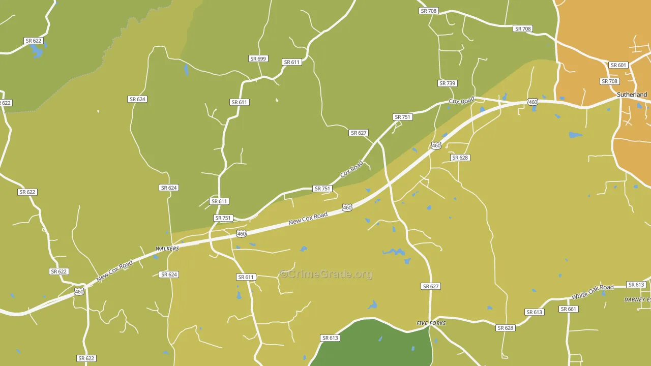 Church Road, VA Map of Vandalism Rates