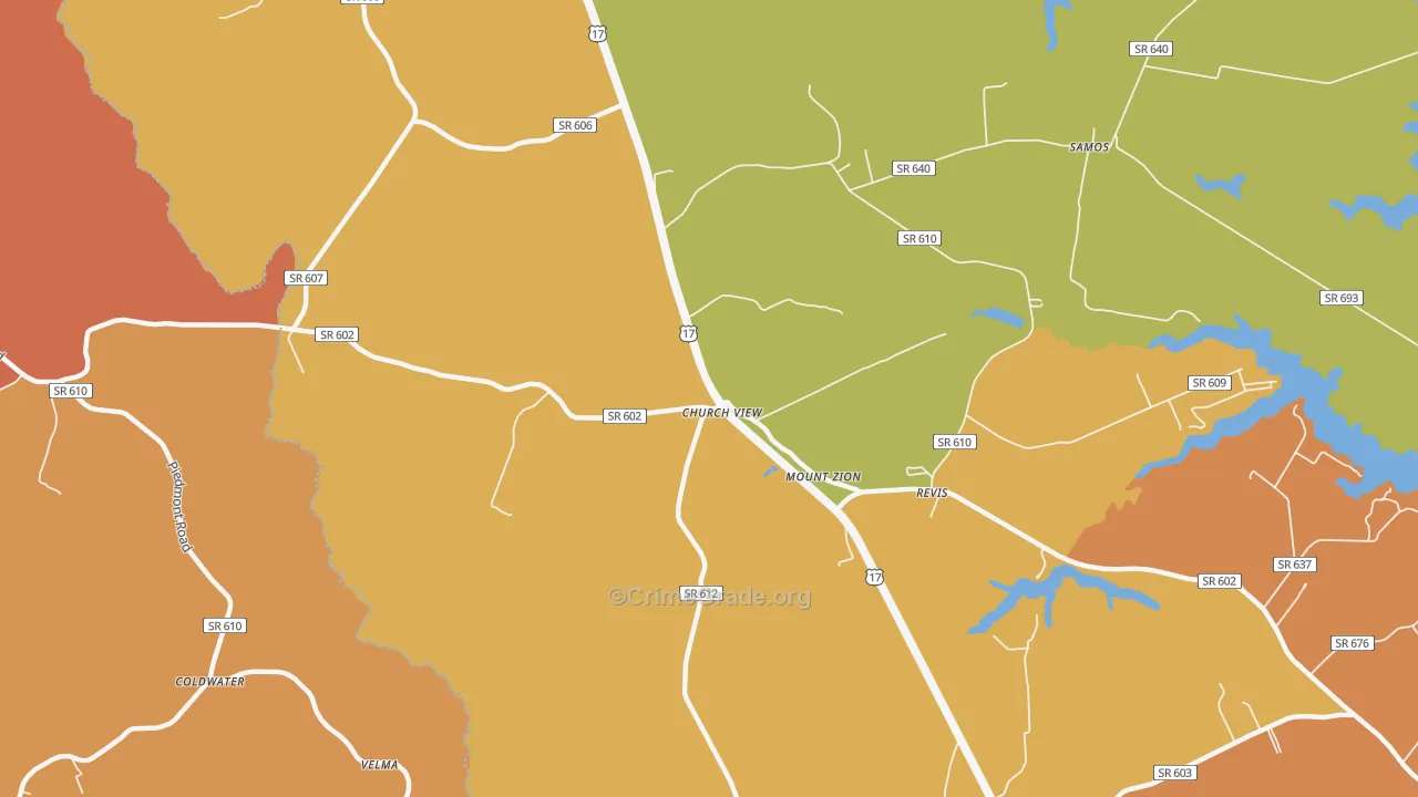 Church View, VA Map of Vandalism Rates