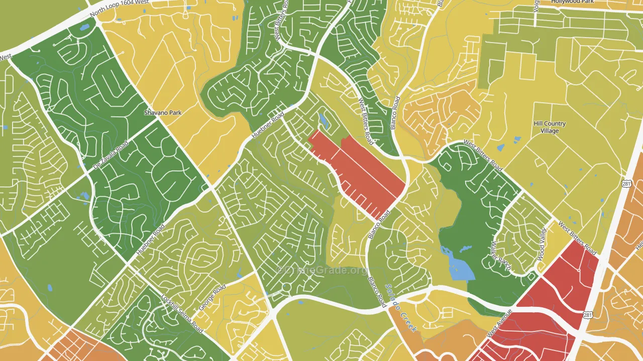 Churchill Estates, San Antonio, TX Map of Vandalism Rates