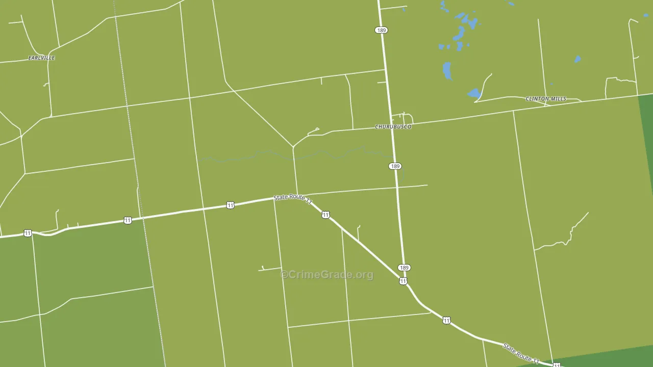 Churubusco, NY Map of Vandalism Rates