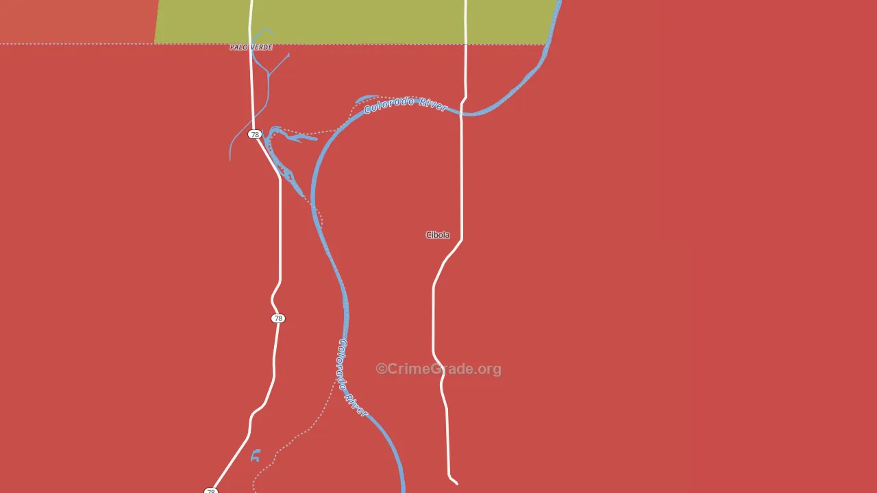 Cibola, AZ Map of Vandalism Rates