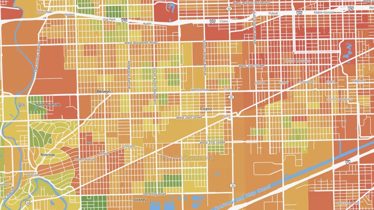 Cicero, IL Map of Vandalism Rates