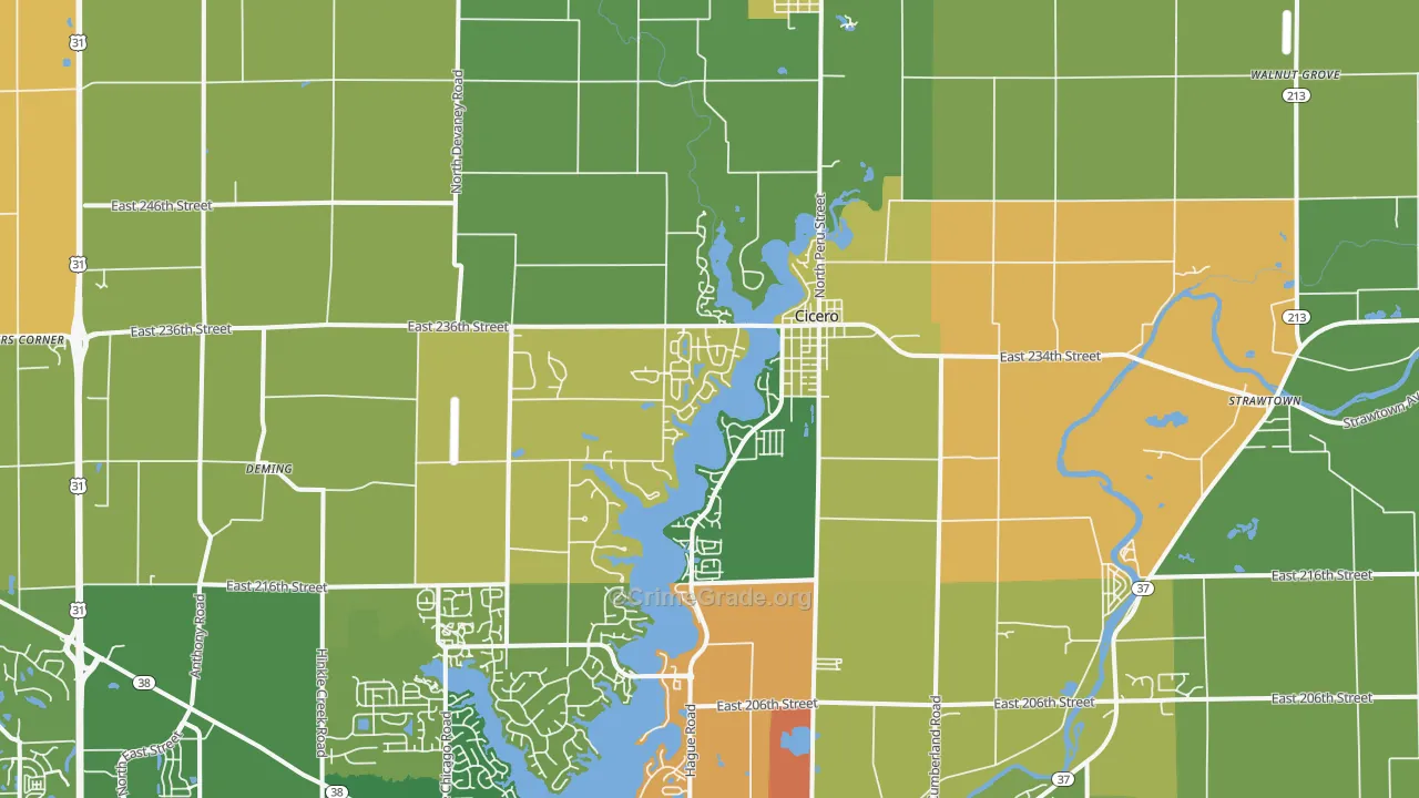 Cicero, IN Map of Vandalism Rates