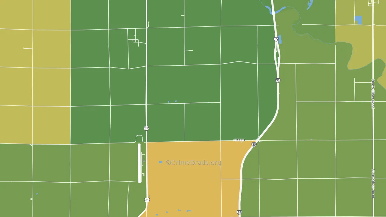 Cicero, KS Map of Vandalism Rates