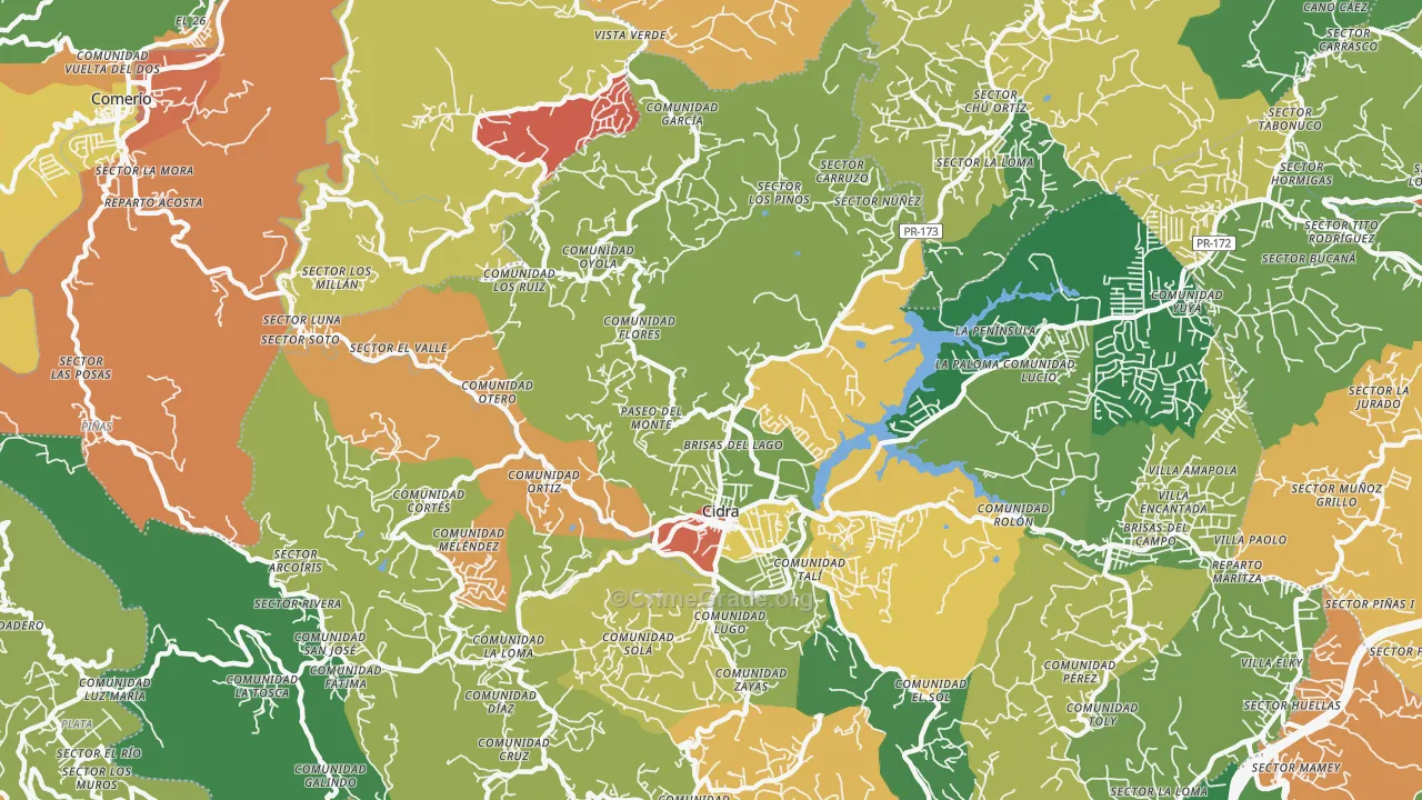 Cidra, PR Map of Vandalism Rates