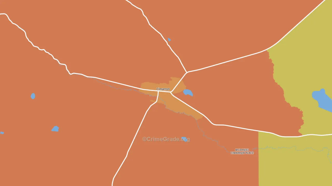 Cimarron, NM Map of Vandalism Rates