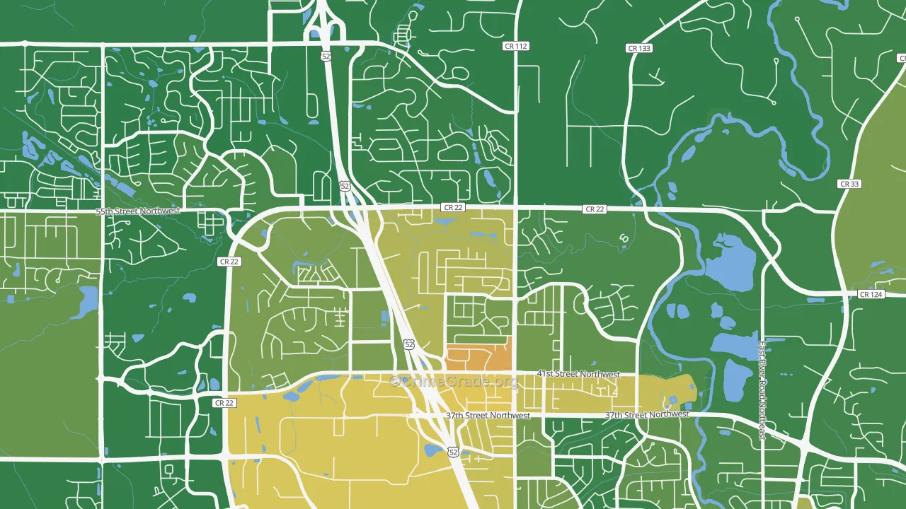 Cimarron, Rochester, MN Map of Vandalism Rates