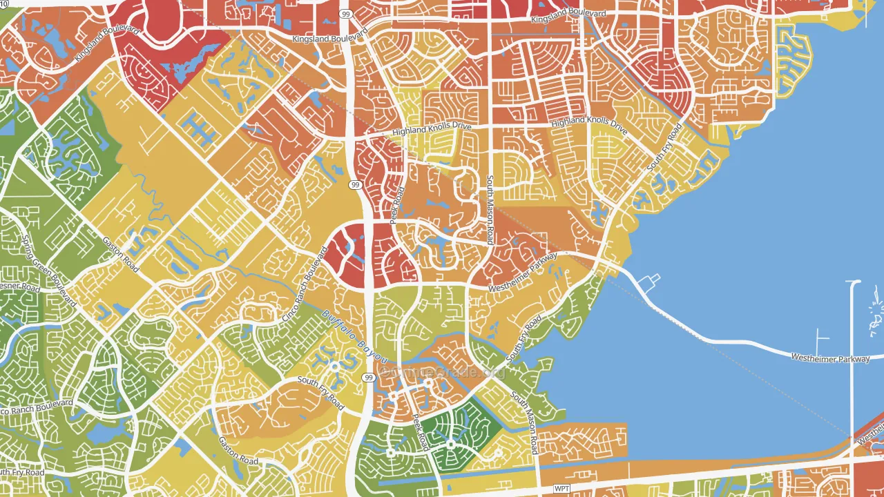 Cinco Ranch, TX Map of Vandalism Rates