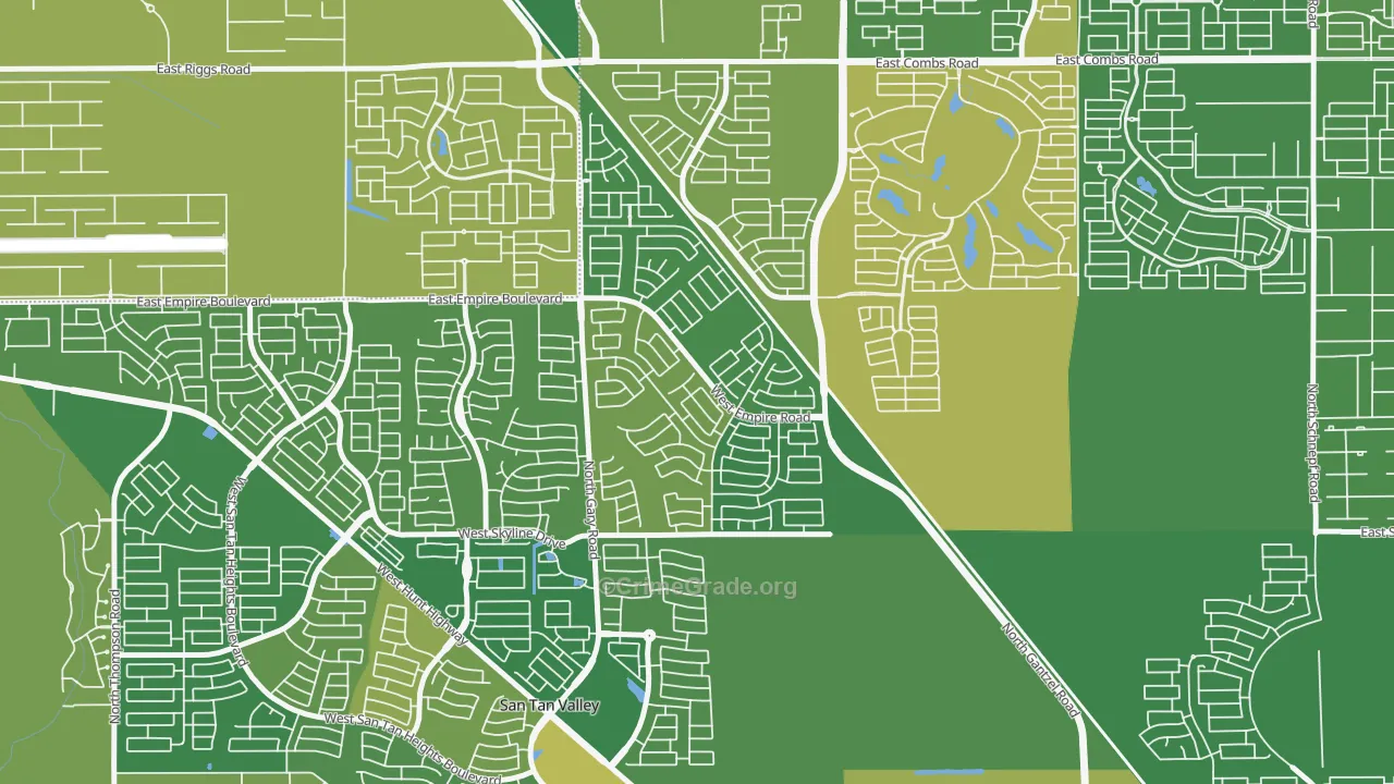 Circle Cross Ranch, San Tan Valley, AZ Map of Vandalism Rates