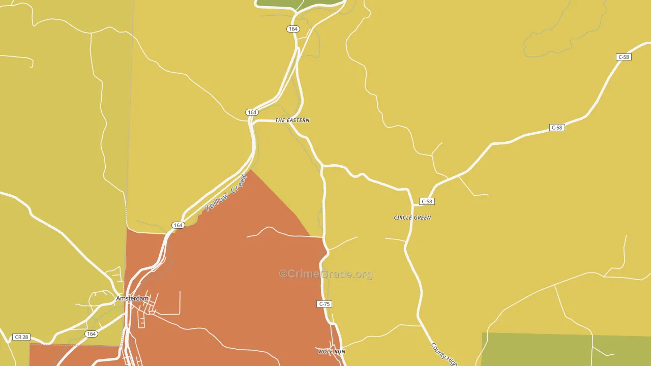 Circle Green, OH Map of Vandalism Rates