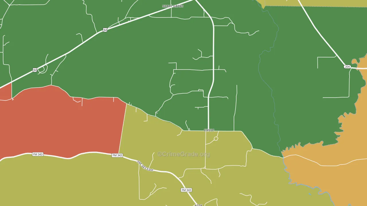 Circle, TX Map of Vandalism Rates