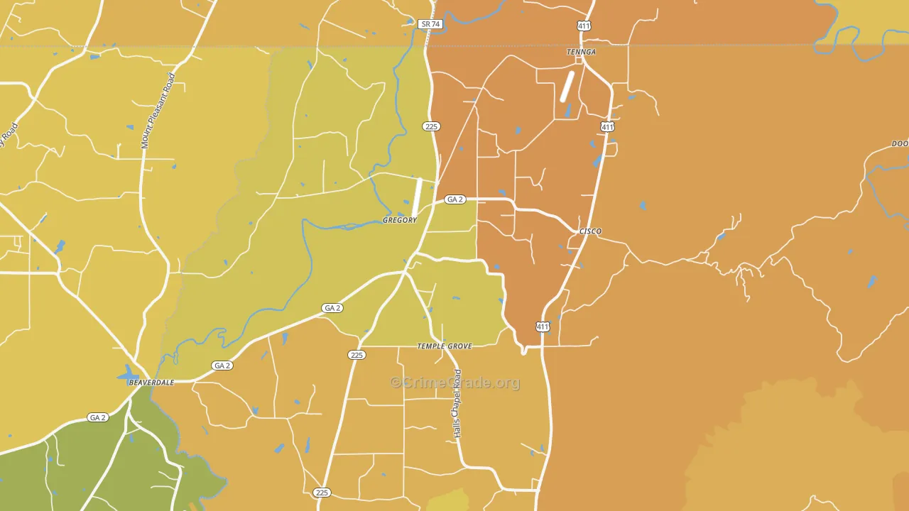 Cisco, GA Map of Vandalism Rates