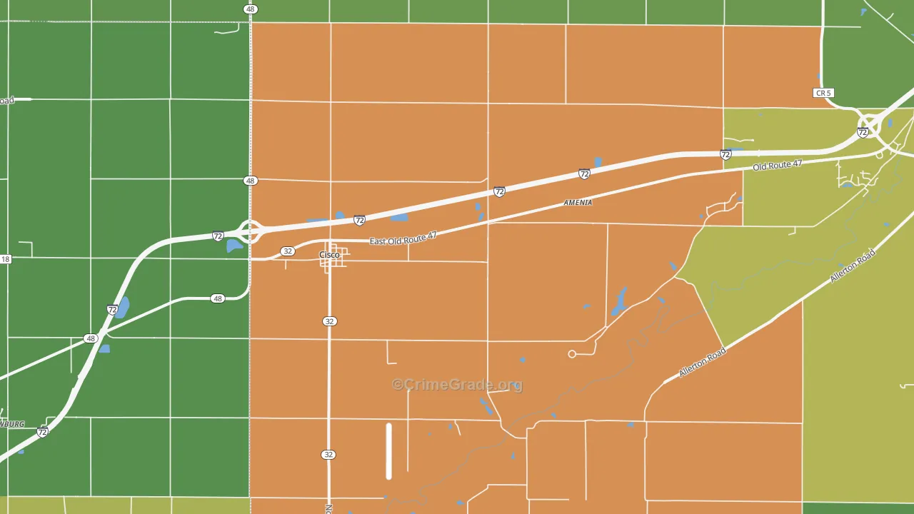 Cisco, IL Map of Vandalism Rates