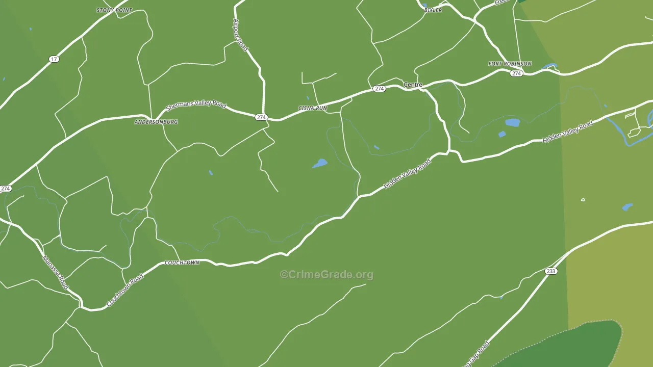 Cisna Run, PA Map of Vandalism Rates