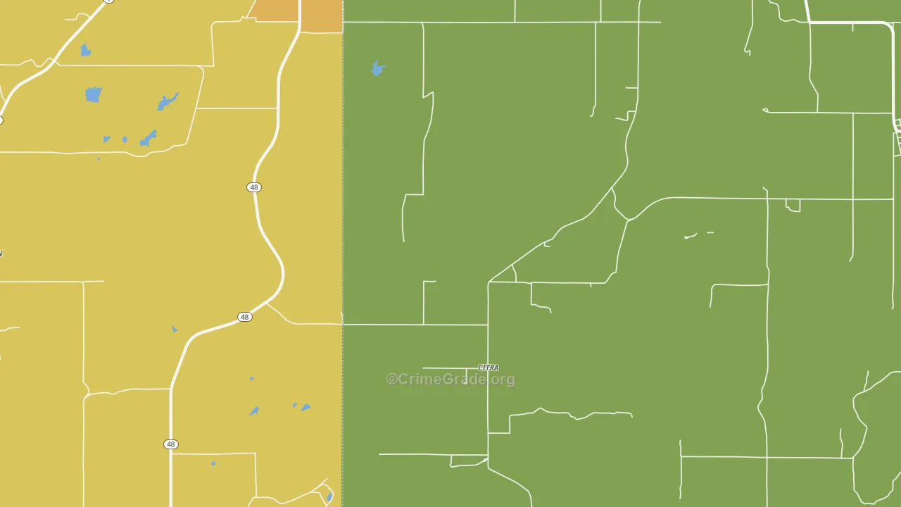 Citra, OK Map of Vandalism Rates