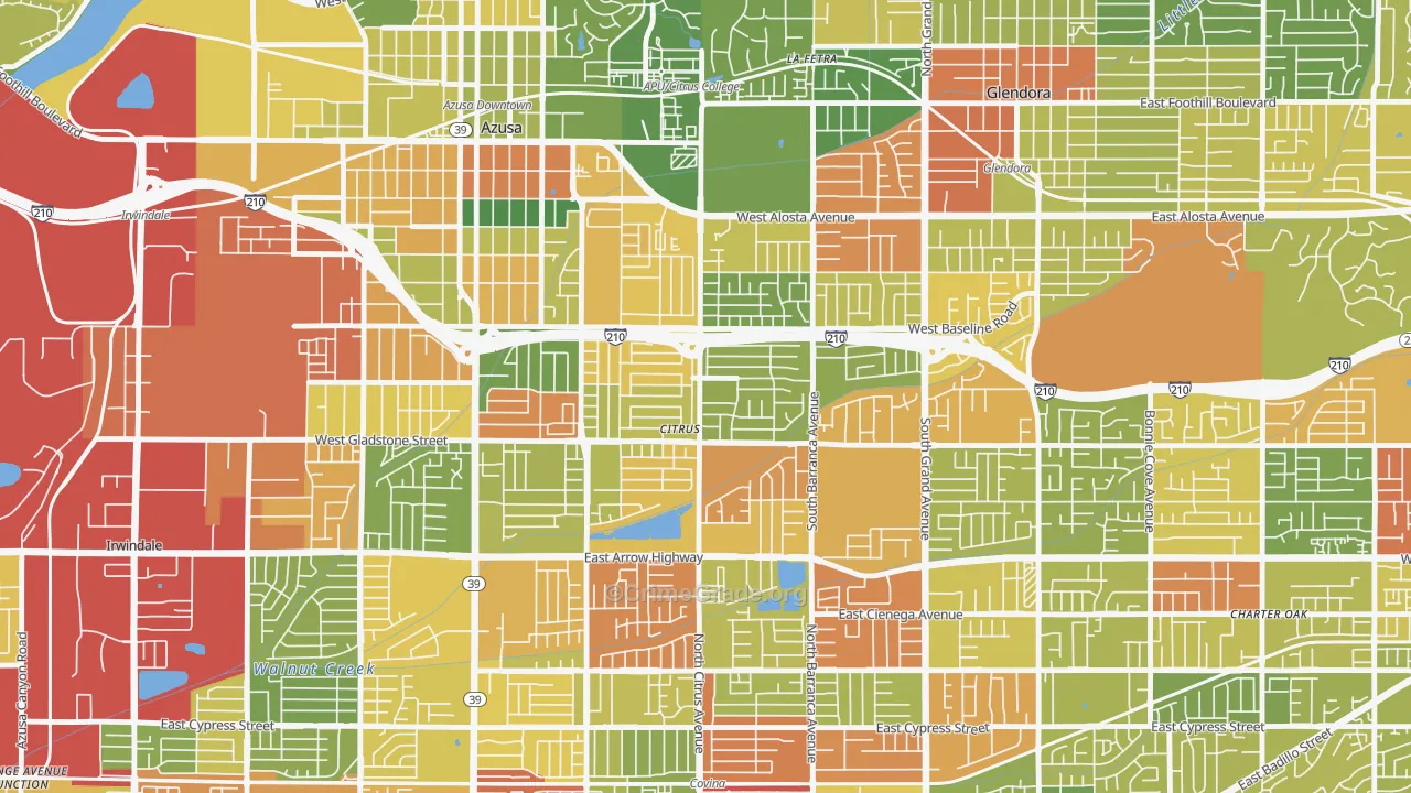 Citrus, CA Map of Vandalism Rates