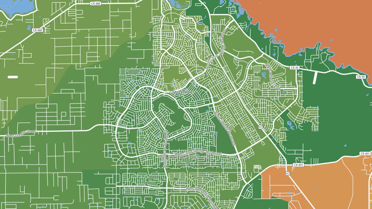 Citrus Springs, FL Map of Vandalism Rates