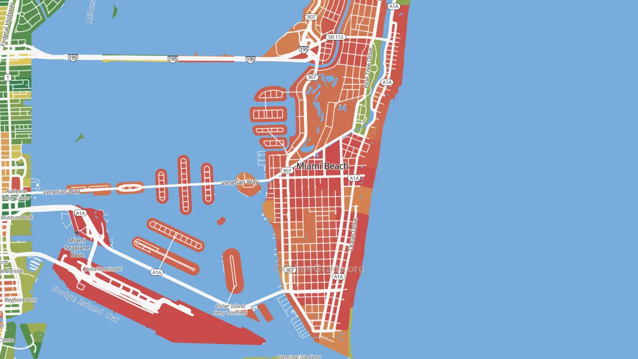 City Center, Miami Beach, FL Map of Vandalism Rates