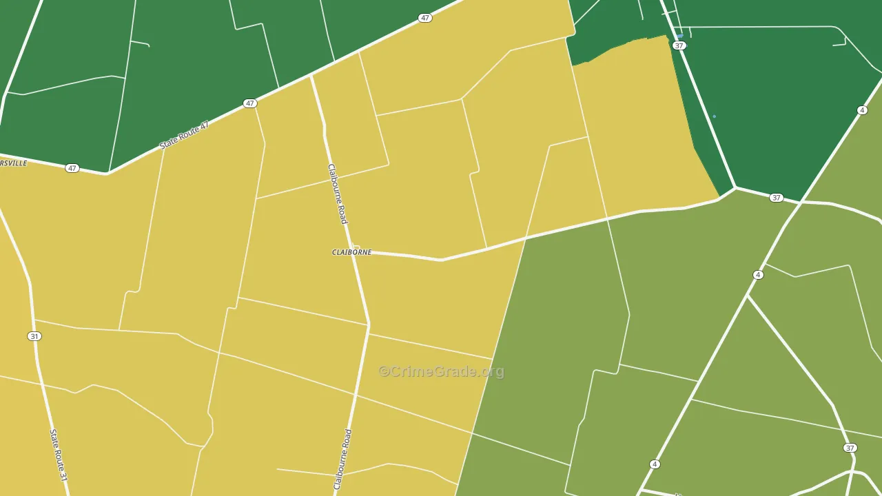 Claiborne, OH Map of Vandalism Rates