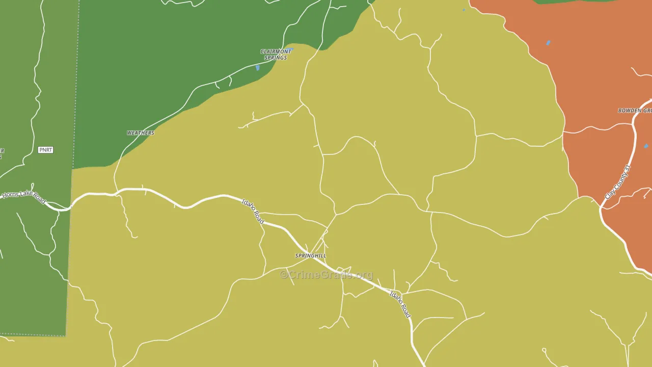 Clairmont Springs, AL Map of Vandalism Rates