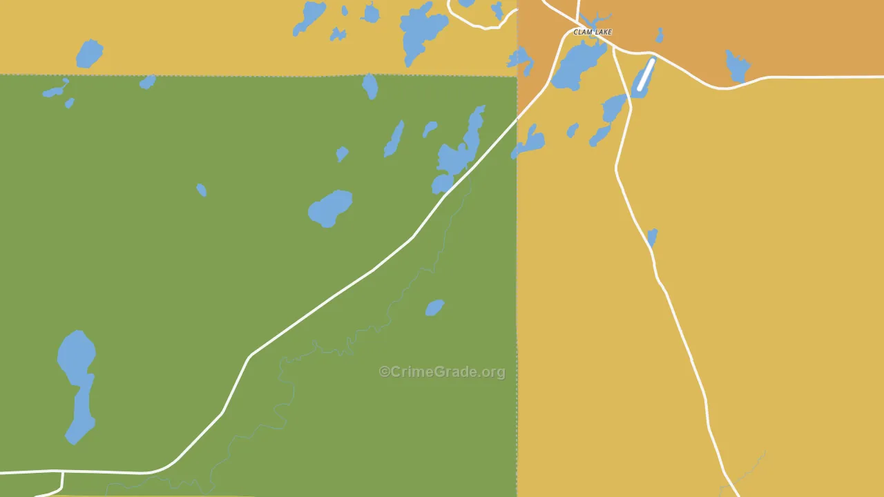 Clam Lake, WI Map of Vandalism Rates