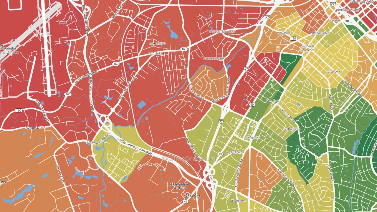 Clanton Park-Roseland, Charlotte, NC Map of Vandalism Rates