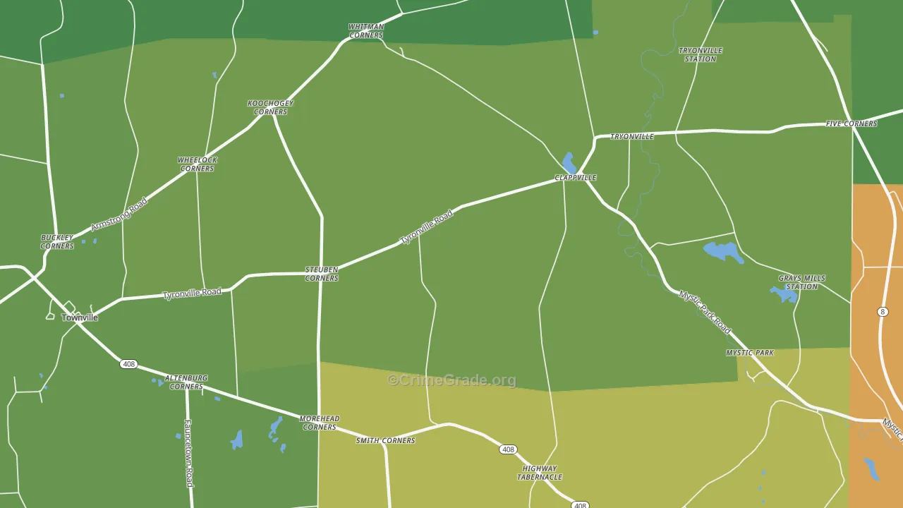 Clappville, PA Map of Vandalism Rates