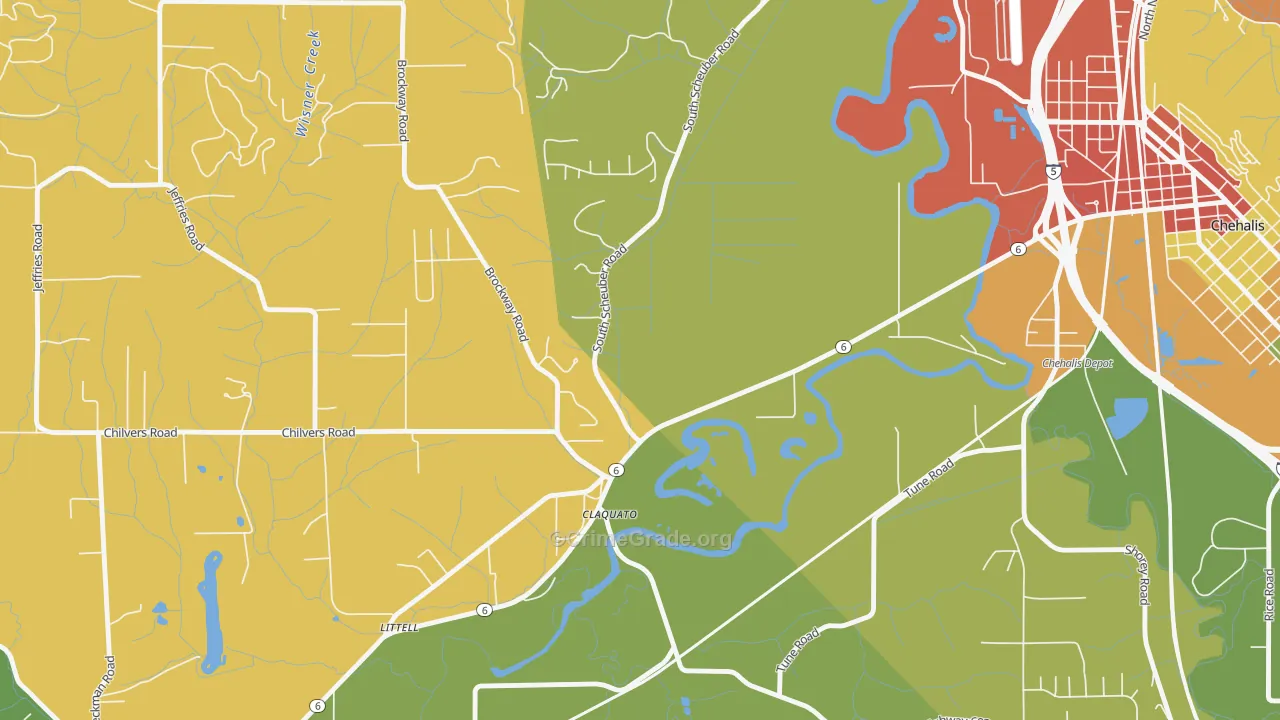 Claquato, WA Map of Vandalism Rates