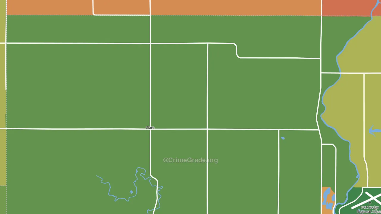 Clare, IA Map of Vandalism Rates