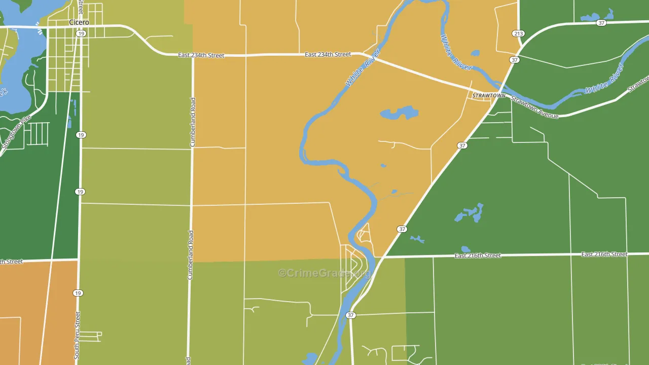 Clare, IN Map of Vandalism Rates