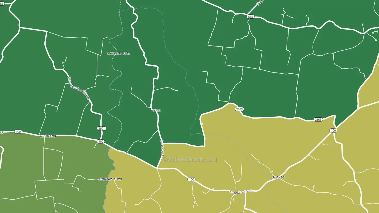 Clare, KY Map of Vandalism Rates