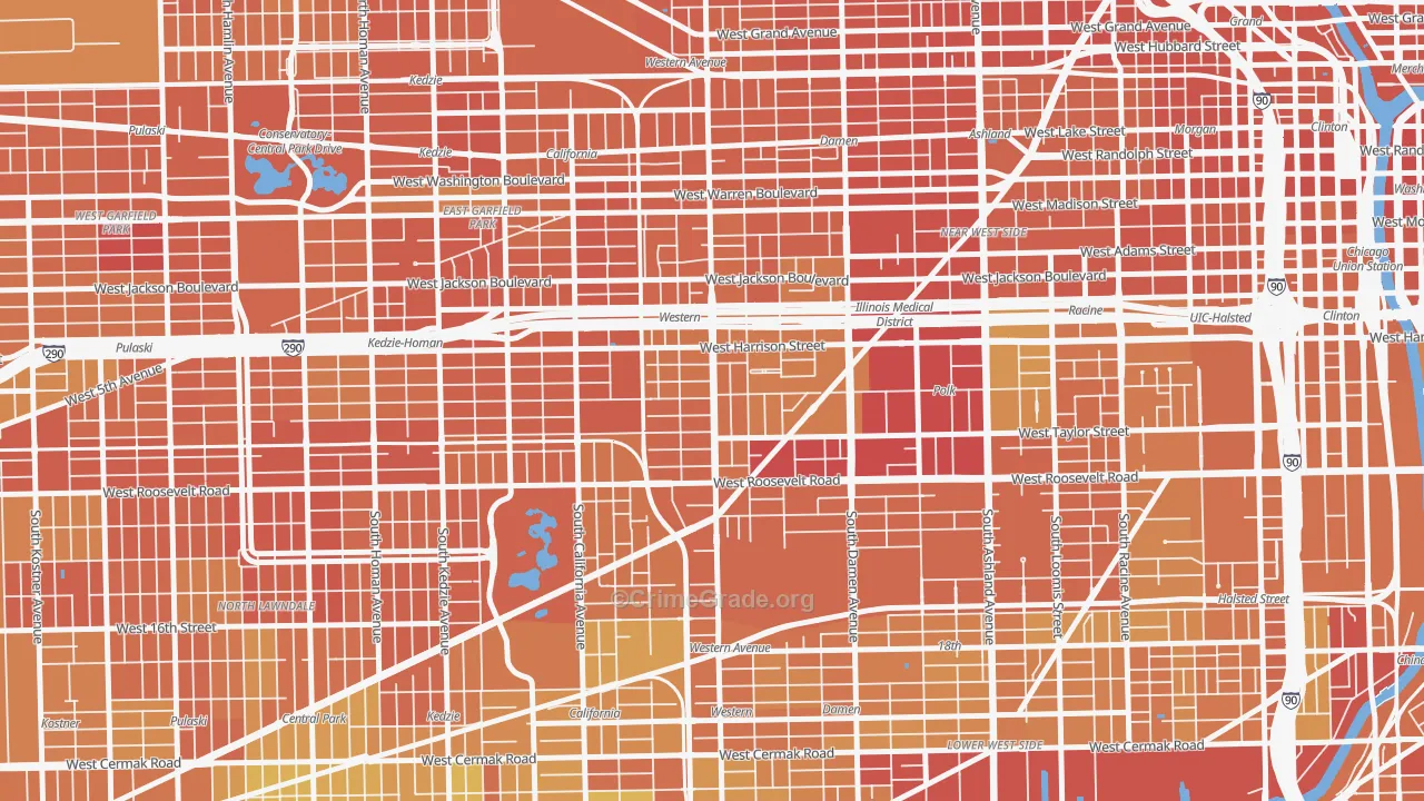 Claremont Cottages, Chicago, IL Map of Vandalism Rates
