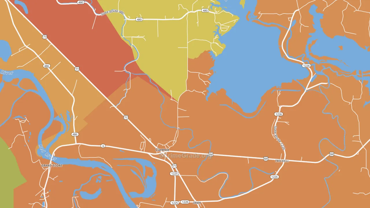 Clarence, LA Map of Vandalism Rates
