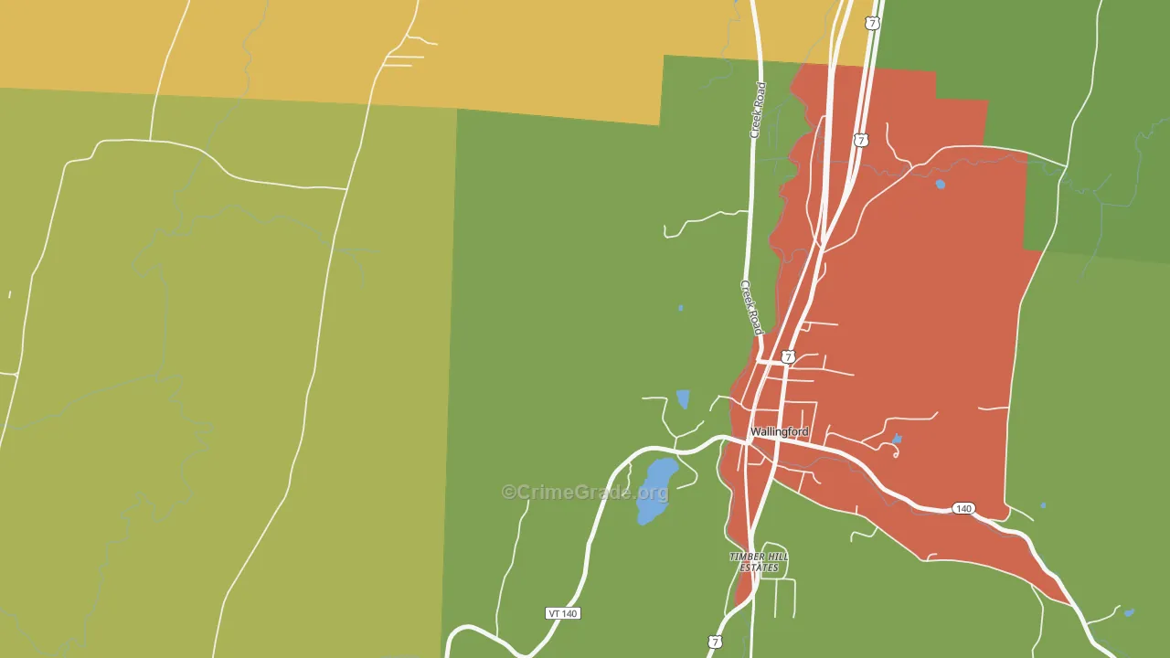 Clarendon, VT Map of Vandalism Rates