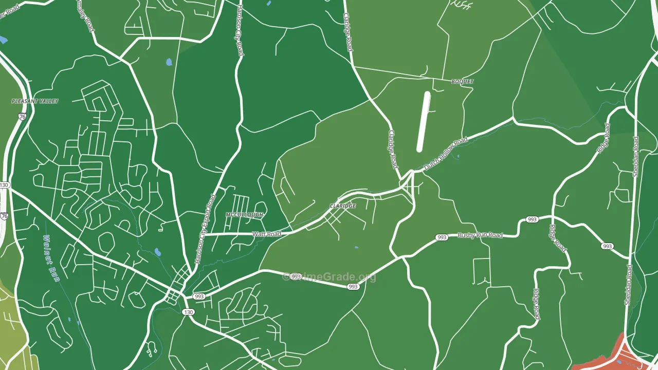 Claridge, PA Map of Vandalism Rates
