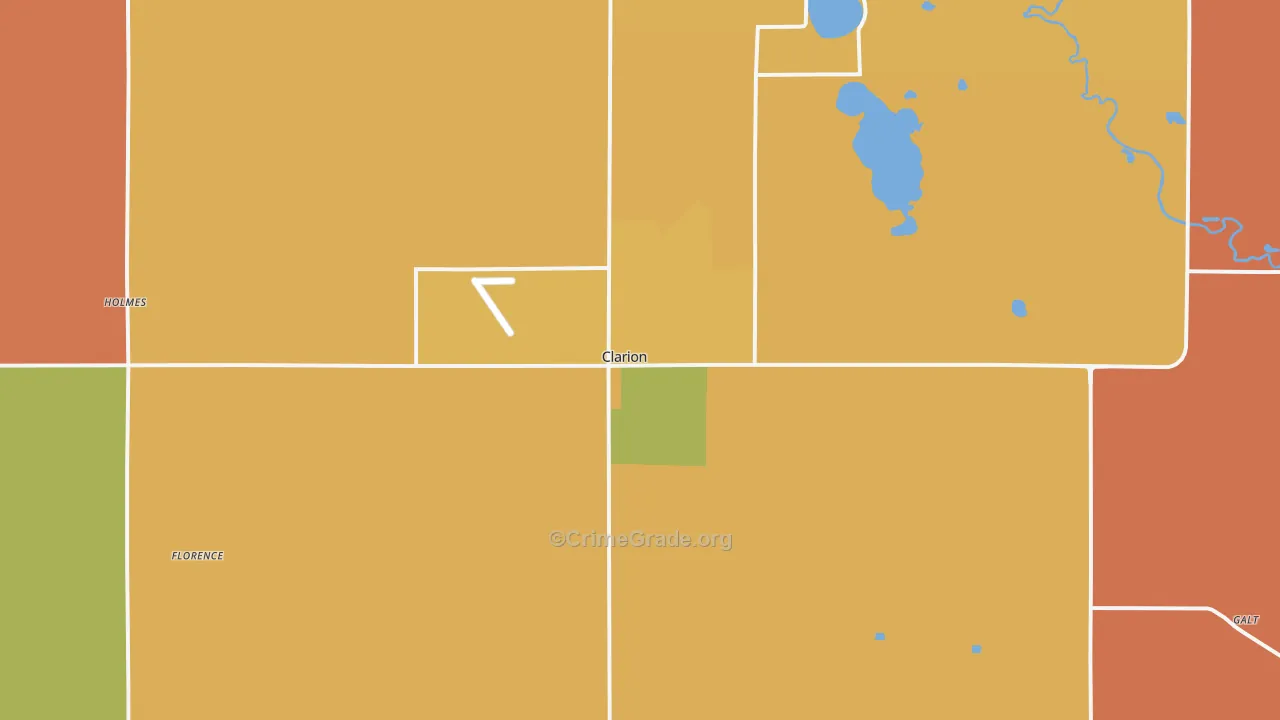 Clarion, IA Map of Vandalism Rates