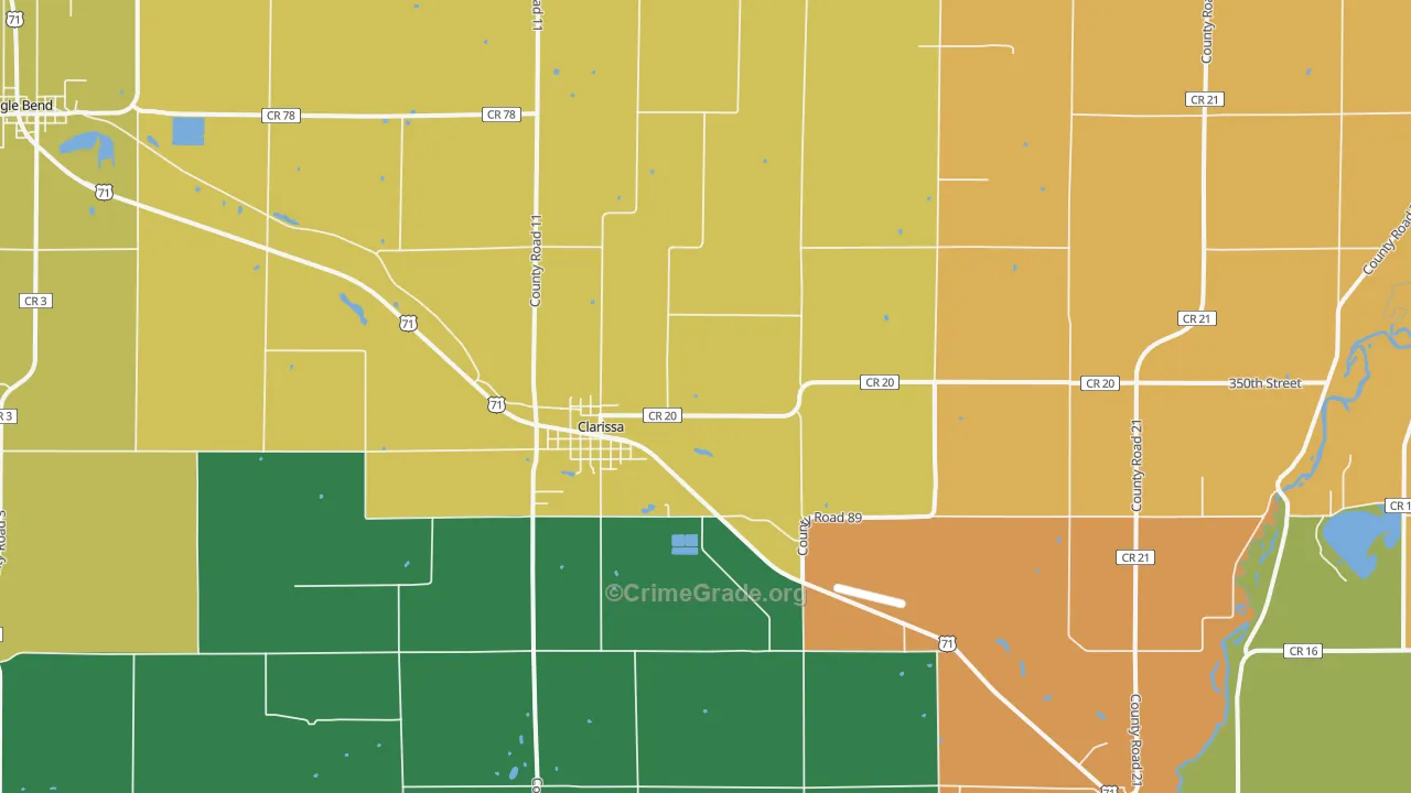 Clarissa, MN Map of Vandalism Rates