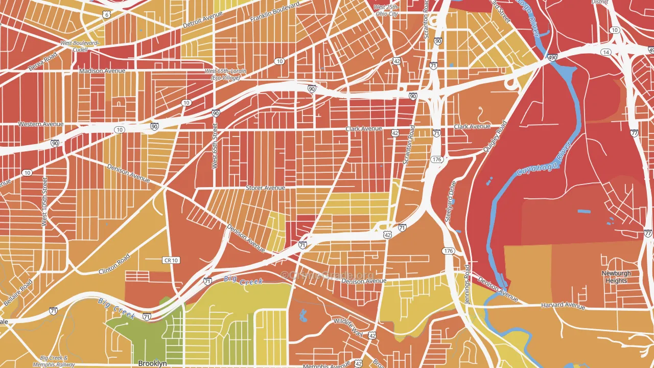 Clark-Fulton, Cleveland, OH Map of Vandalism Rates